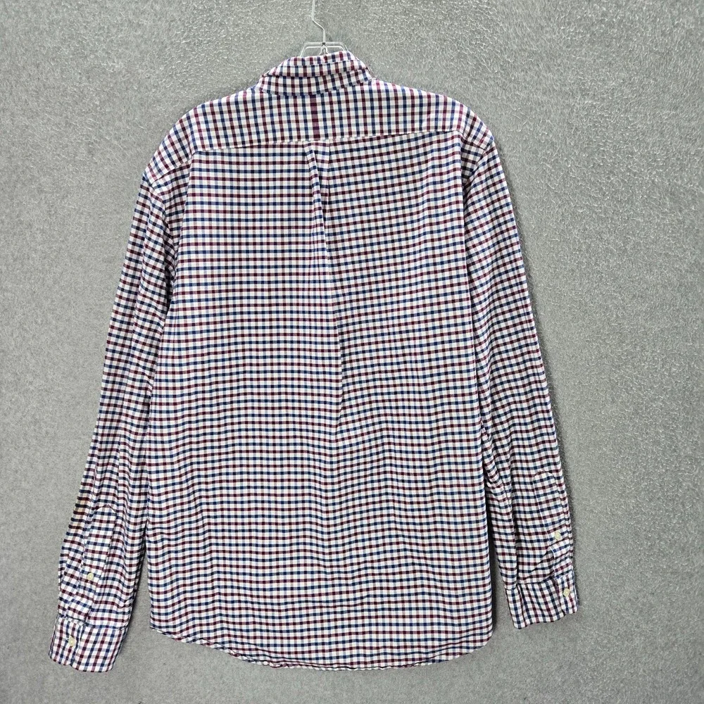 Ralph Lauren Men Button Up Shirt Large Blue Gingham Check Color Logo Collar READ
